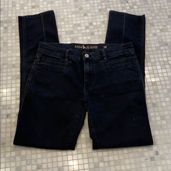 Mih Black Oslo Mid Rise Long Slim Skinny Jeans - Picture 2 of 12